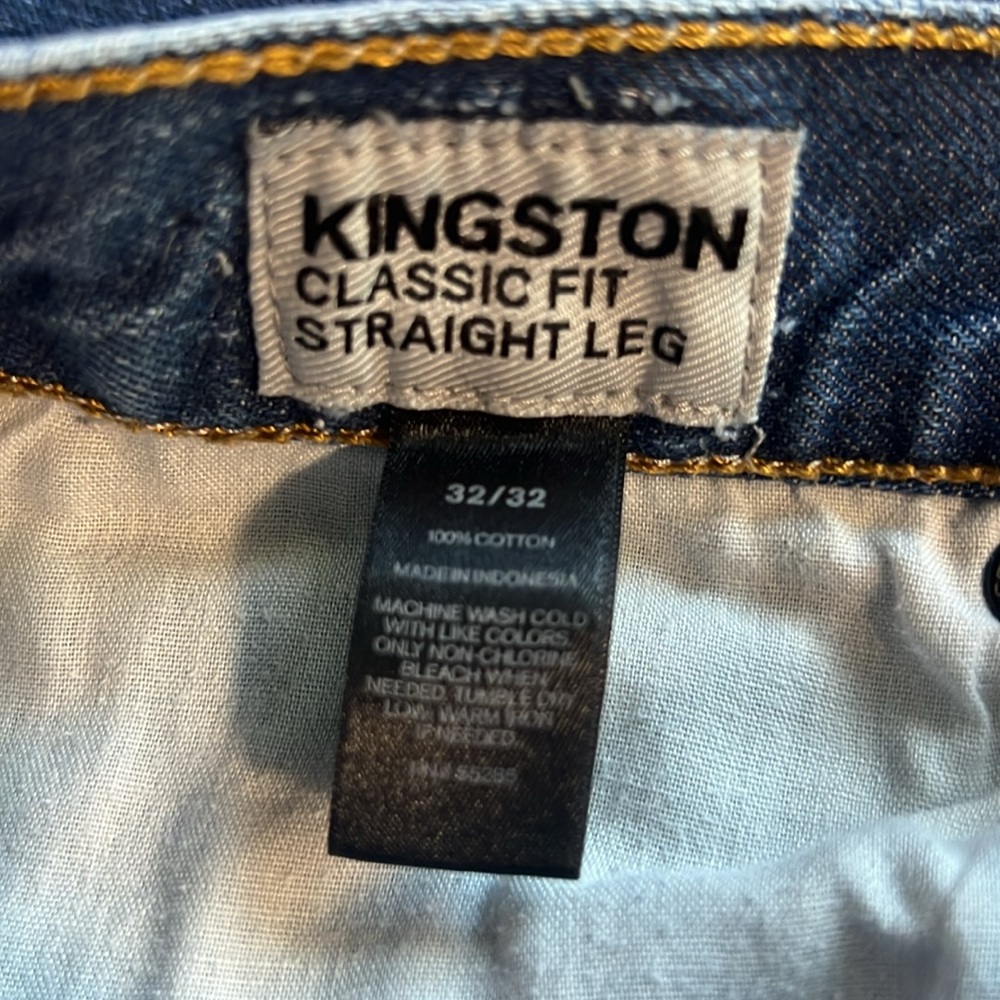 Express Men's Straight Leg Blue Denim Jeans - 32x32 - Picture 4 of 5